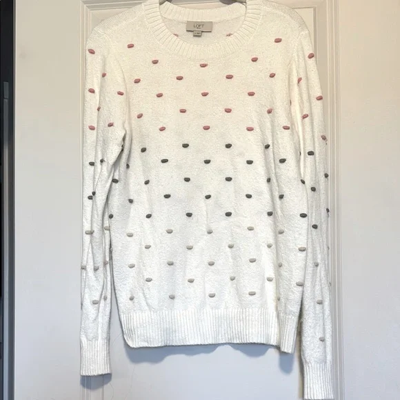 LOFT Outlet Dot Crew Neck Sweater - Picture 1 of 4